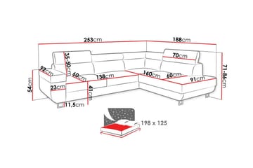 Kintore 3-sits Hörnbäddsoffa Dark yellow - Møbler - Sofaer - Sovesofaer - Langsgående sovesofa