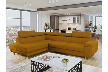 Kintore 3-sits Hörnbäddsoffa NO_BRAND Dark yellow - Møbler - Sofaer - Sovesofaer - Langsgående sovesofa