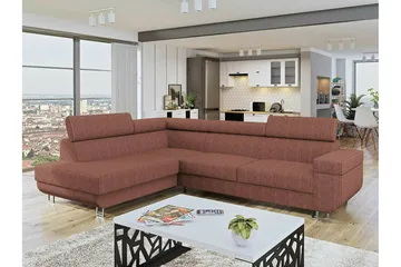Kintore 3-sits Hörnbäddsoffa NO_BRAND Light brown - Møbler - Sofaer - Sovesofaer - Langsgående sovesofa