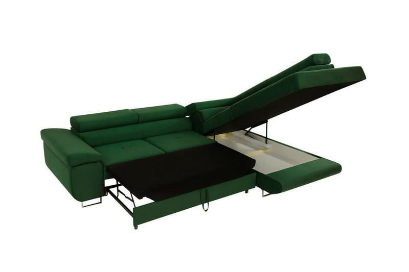 Kintore 4-seter Høyrevendt L-formet Hjørnesovesofa 125x198 cm i Kordfløyel - Grå - Møbler - Sofaer - Sovesofaer - Langsgående sovesofa