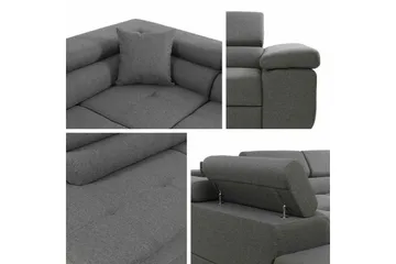 Kintore 4-seter Høyrevendt L-formet Hjørnesovesofa 125x198 cm i Kordfløyel - Grå - Møbler - Sofaer - Sovesofaer - Langsgående sovesofa