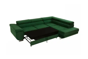 Kintore 4-seter Høyrevendt L-formet Hjørnesovesofa 125x198 cm i Kordfløyel - Grå - Møbler - Sofaer - Sovesofaer - Langsgående sovesofa