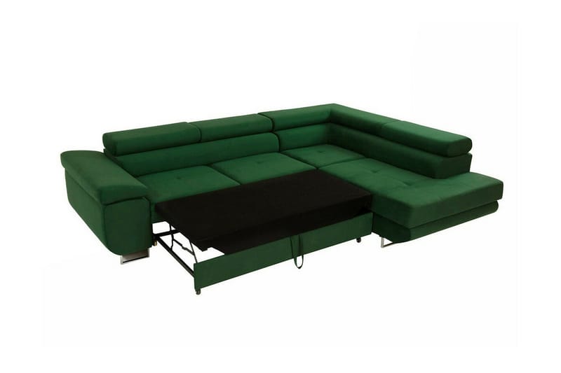 Kintore 4-seter Høyrevendt L-formet Hjørnesovesofa 125x198 cm i Kordfløyel - Grå - Møbler - Sofaer - Sovesofaer - Langsgående sovesofa