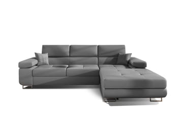 Klinka Sovesofa med Divan Høyre - Lær/Grå - Møbler - Sofaer - Sovesofaer - Sovesofa divan