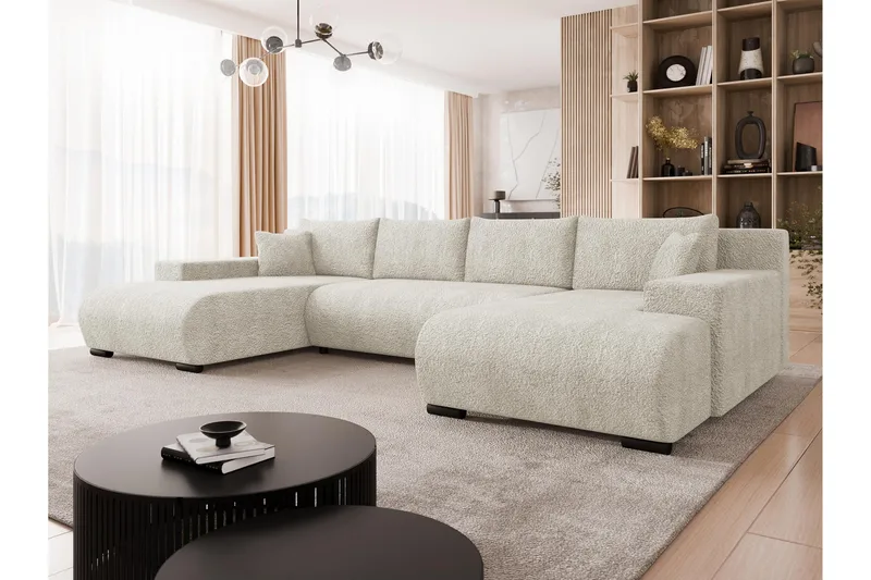 Krysen Sovesofa Dubbeldivan 4-sits - Beige - Møbler - Sofaer - Sovesofaer - U sovesofa