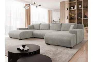 Krysen Sovesofa Dubbeldivan 4-sits - Grå - Møbler - Sofaer - Sovesofaer - U sovesofa