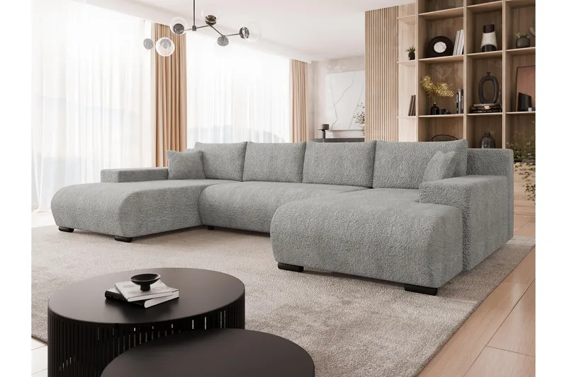 Krysen Sovesofa Dubbeldivan 4-sits - Grå - Møbler - Sofaer - Sovesofaer - U sovesofa