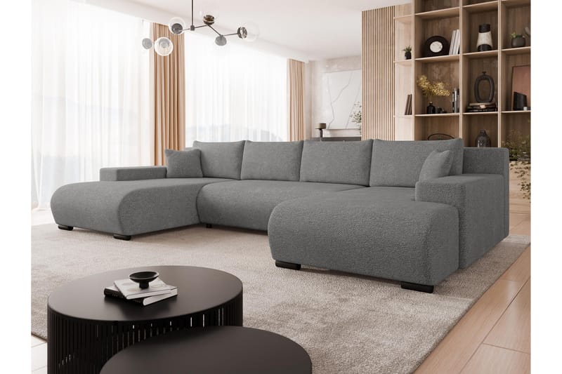 Krysen Sovesofa Dubbeldivan 4-sits - Grå - Møbler - Sofaer - Sovesofaer - U sovesofa