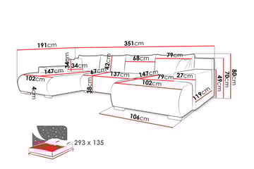 Krysen Sovesofa Dubbeldivan 4-sits - Grønn - Møbler - Sofaer - Sovesofaer - Sovesofa divan
