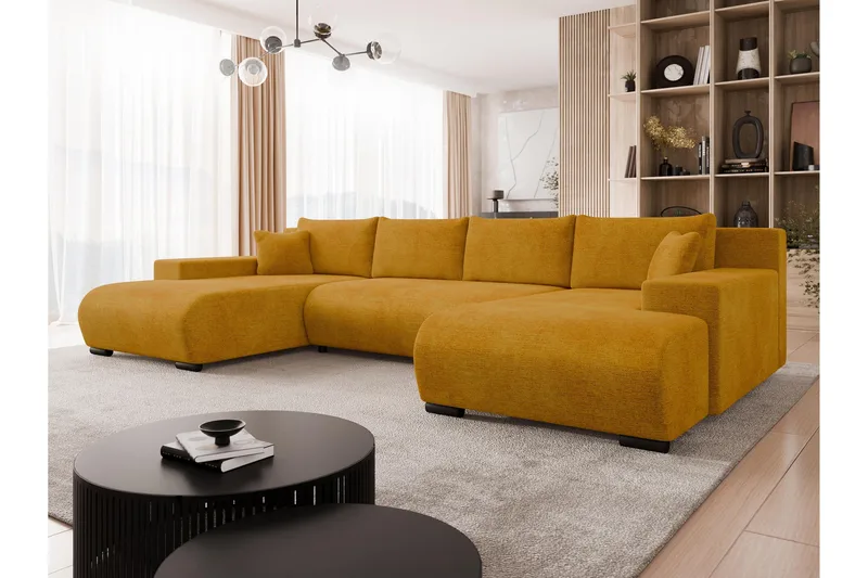 Krysen Sovesofa Dubbeldivan 4-sits - Gul - Møbler - Sofaer - Sovesofaer - U sovesofa