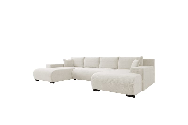 Krysen Sovesofa Dubbeldivan 4-sits - Hvit - Møbler - Sofaer - Sovesofaer - U sovesofa