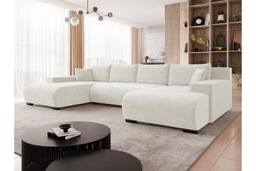 Krysen Sovesofa Dubbeldivan 4-sits - Hvit - Møbler - Sofaer - Sovesofaer - U sovesofa