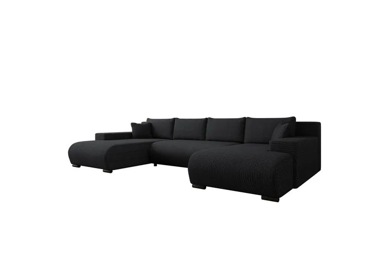 Krysen Sovesofa Dubbeldivan 4-sits - Svart - Møbler - Sofaer - Sovesofaer - Sovesofa divan