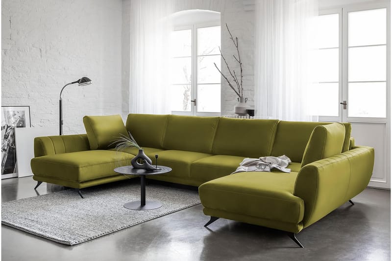 Sovesofa Dobbeltsjeselong Kazuma - Limegrønn - Møbler - Sofaer - Sovesofaer - Langsgående sovesofa