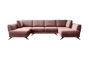 Sovesofa Dobbeltsjeselong Kazuma - Rosa - Møbler - Sofaer - Sovesofaer - Langsgående sovesofa