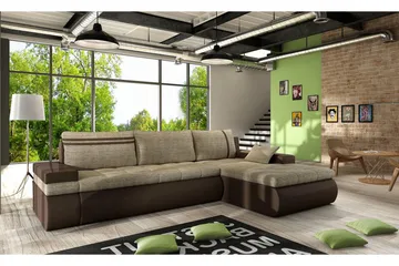 Lavona Divansovesofa Høyre - Beige/Grå - Møbler - Sofaer - Sovesofaer - Sovesofa divan