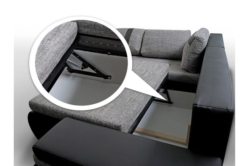 Lavona Divansovesofa Mini Høyre - Mørkegrå/Hvit - Møbler - Sofaer - Skinnsofaer