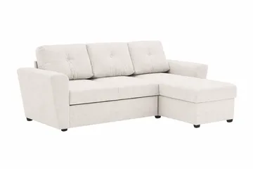 Leia 3-seters vendbar sovesofa med sjeselong og oppbevaring - Beige - Møbler - Sofaer - Sovesofaer - Sovesofa divan