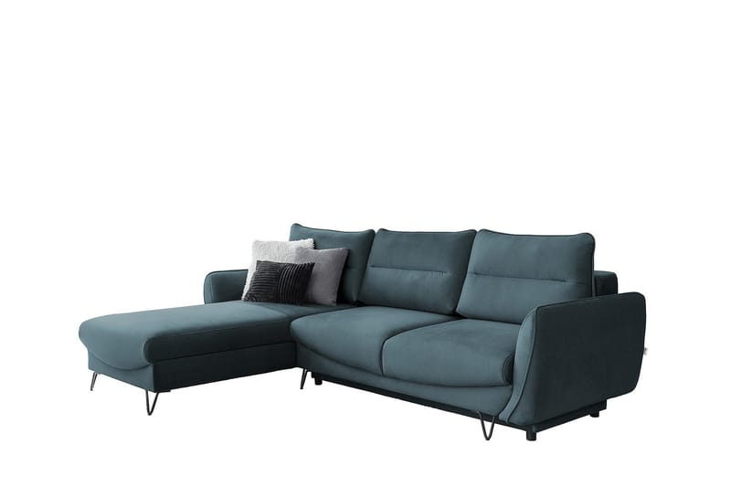 Lence Sovesofa m. Divan Oppbevaring, Blå/Grønn/Grå