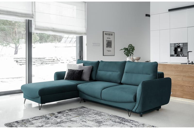 Lence Sovesofa m. Divan Oppbevaring - Blå/Grønn/Grå - Møbler - Sofaer - Sovesofaer - Sovesofa divan