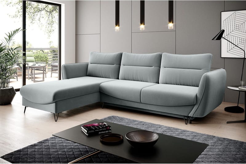 Lence Sovesofa m. Divan Oppbevaring - Hvit/Lysegrå - Møbler - Sofaer - Sovesofaer - Sovesofa divan