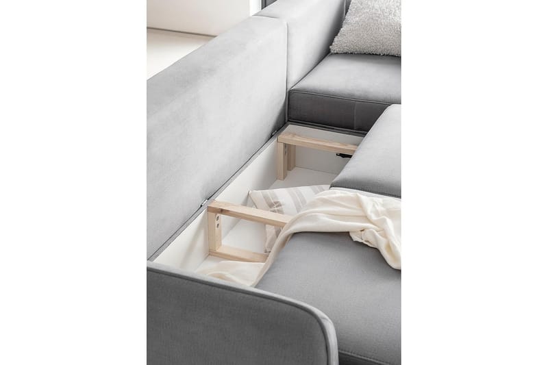 Lence Sovesofa m. Divan Oppbevaring - Mørkebeige - Møbler - Sofaer - Sovesofaer - Sovesofa divan