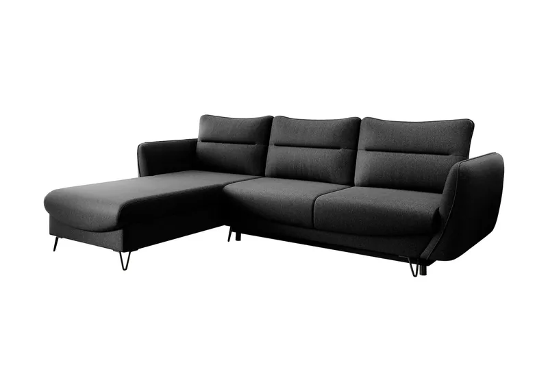 Lence Sovesofa m. Divan Oppbevaring, Svart