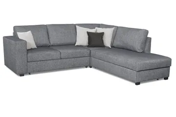 Leo Sovesofa 3-seter med Sjeselong Høyre - Grå - Møbler - Sofaer - Sovesofaer - Sovesofa divan