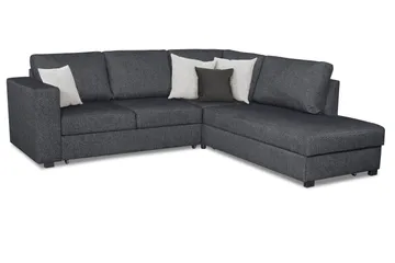 Leo Sovesofa 3-seter med Sjeselong Høyre - Mørkegrå - Møbler - Sofaer - Sovesofaer - Sovesofa divan