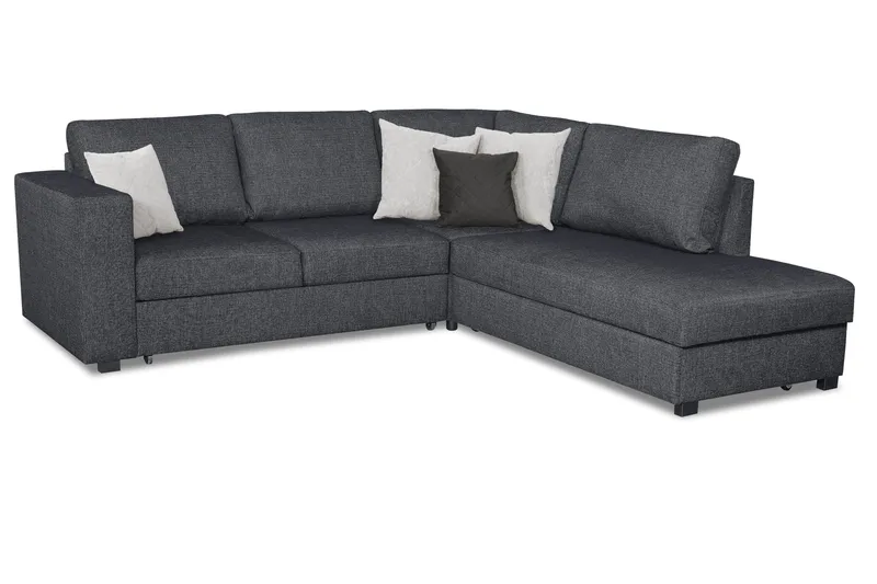Leo Sovesofa 3-seter med Sjeselong Høyre - Mørkegrå - Møbler - Sofaer - Sovesofaer - Sovesofa divan