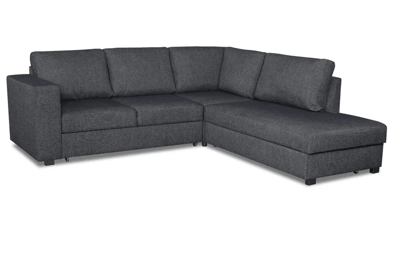 Leo Sovesofa 3-seter med Sjeselong Høyre - Mørkegrå - Møbler - Sofaer - Sovesofaer - Sovesofa divan