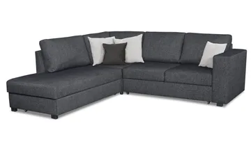 Leo Sovesofa 3-seter med Sjeselong Venstre - Mørkegrå - Møbler - Sofaer - Sovesofaer - Sovesofa divan