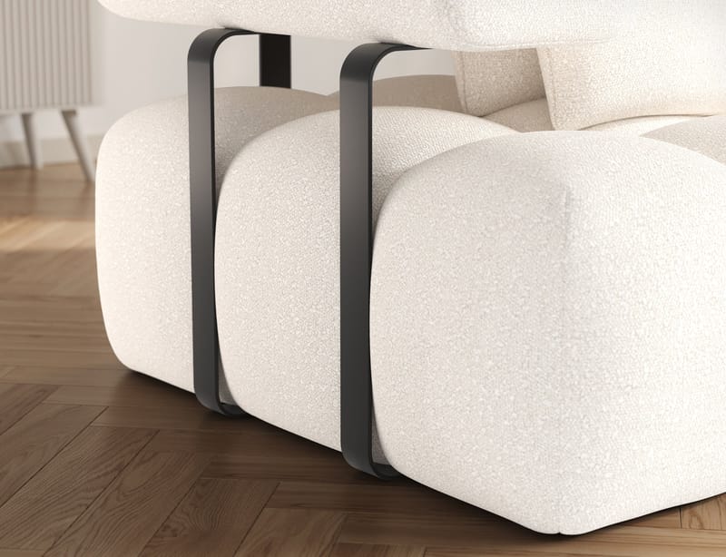 Levvi 3-seters boblete sovesofa med divan, høyre - Jaffray 01 - Møbler - Sofaer - Sovesofaer - Hjørnesovesofa
