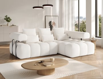 Levvi 3-seters boblete sovesofa med divan, høyre - Jaffray 01 - Møbler - Sofaer - Sovesofaer - Hjørnesovesofa