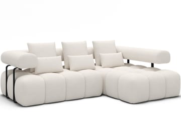 Levvi 3-seters boblete sovesofa med divan, høyre - Jaffray 01 - Møbler - Sofaer - Sovesofaer - Hjørnesovesofa