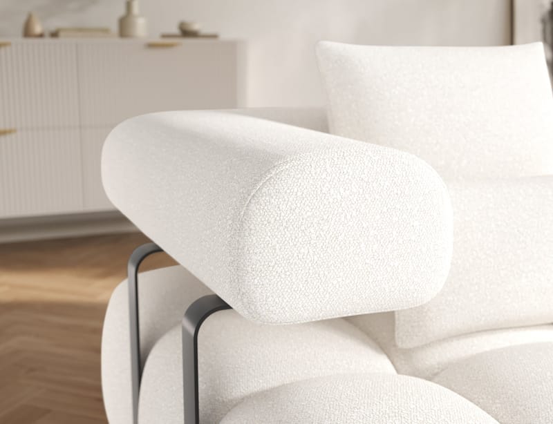 Levvi 3-seters boblete sovesofa med divan, høyre - Jaffray 01 - Møbler - Sofaer - Sovesofaer - Hjørnesovesofa