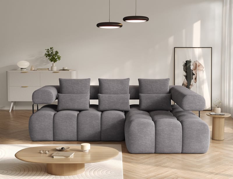 Levvi 3-seters boblete sovesofa med divan, høyre - Manhattan 03 - Møbler - Sofaer - Sovesofaer - Hjørnesovesofa