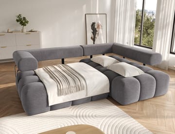 Levvi 3-seters boblete sovesofa med divan, høyre - Manhattan 03 - Møbler - Sofaer - Sovesofaer - Hjørnesovesofa