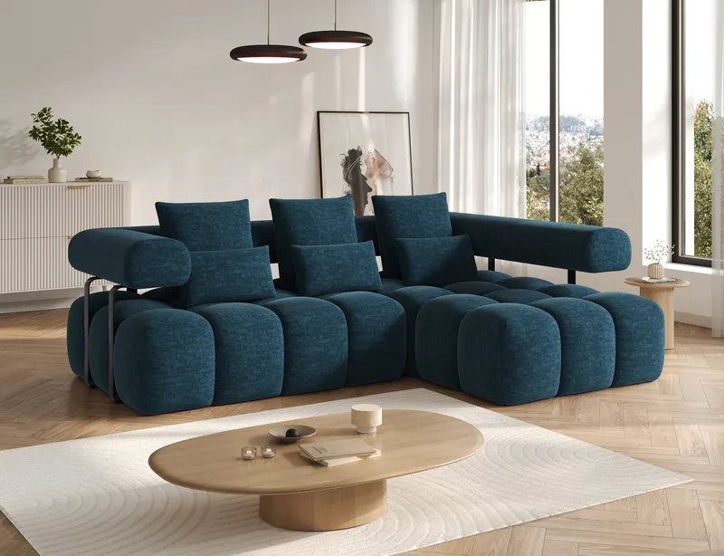 Levvi 3-seters boblete sovesofa med divan, høyre - Manhattan 40 - Møbler - Sofaer - Sovesofaer - Hjørnesovesofa