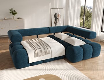 Levvi 3-seters boblete sovesofa med divan, høyre - Manhattan 40 - Møbler - Sofaer - Sovesofaer - Hjørnesovesofa