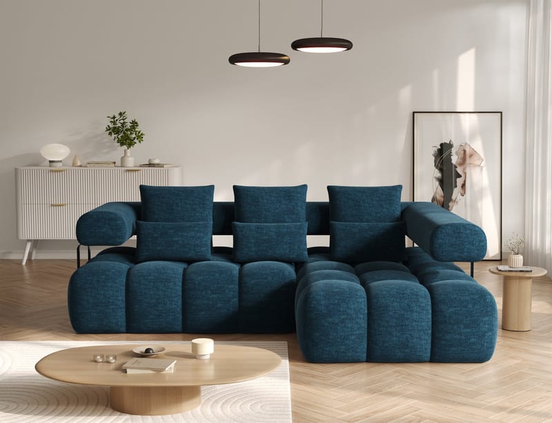 Levvi 3-seters boblete sovesofa med divan, høyre - Manhattan 40 - Møbler - Sofaer - Sovesofaer - Hjørnesovesofa