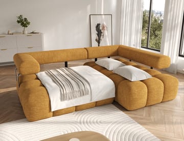 Levvi 3-seters boblete sovesofa med divan, høyre - Manhattan 45 - Møbler - Sofaer - Sovesofaer - Sovesofa divan