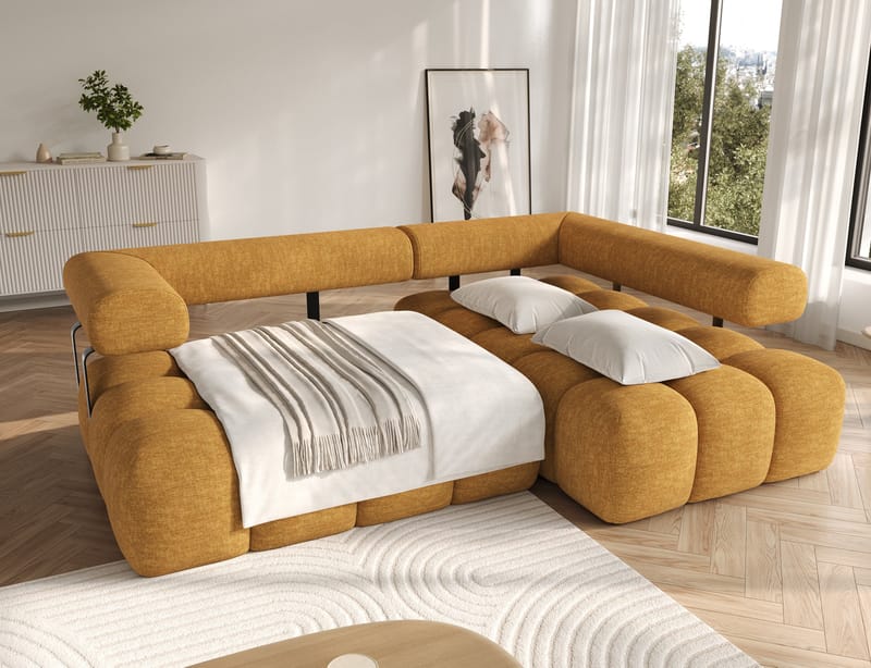 Levvi 3-seters boblete sovesofa med divan, høyre - Manhattan 45 - Møbler - Sofaer - Sovesofaer - Sovesofa divan