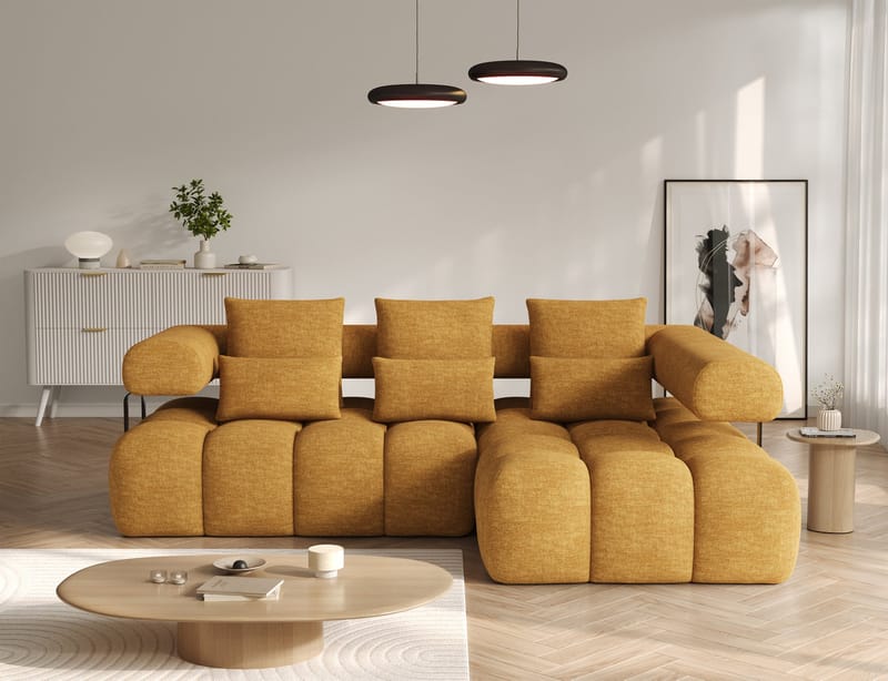 Levvi 3-seters boblete sovesofa med divan, høyre - Manhattan 45 - Møbler - Sofaer - Sovesofaer - Sovesofa divan