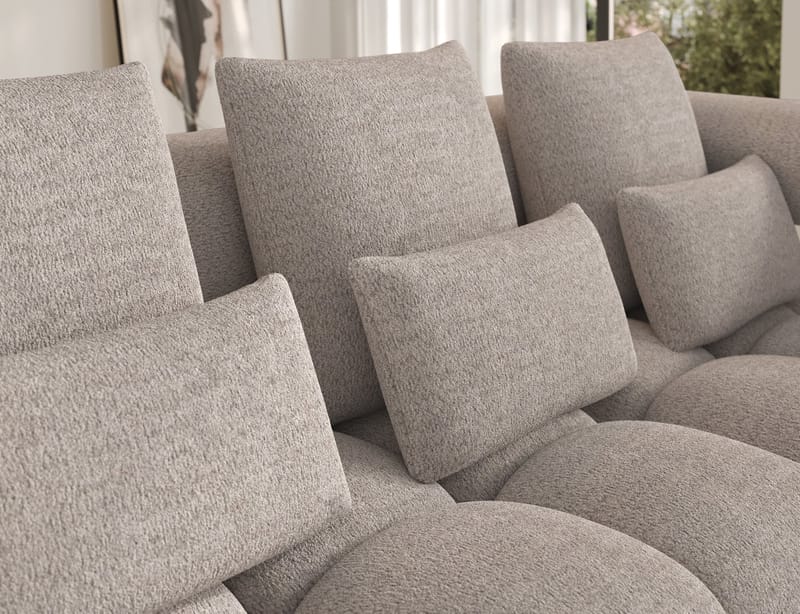 Levvi 3-seters boblete sovesofa med divan, høyre - Royal 18 - Møbler - Sofaer - Sovesofaer - Sovesofa divan