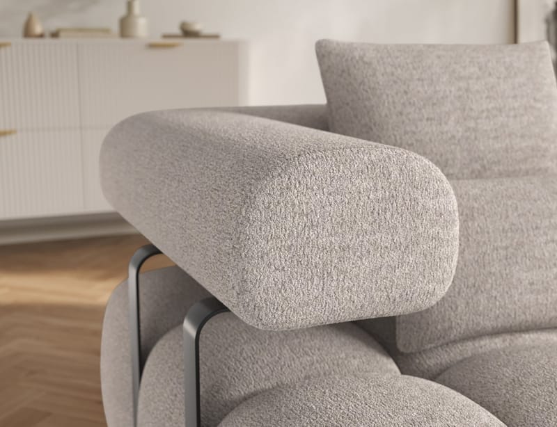 Levvi 3-seters boblete sovesofa med divan, høyre - Royal 18 - Møbler - Sofaer - Sovesofaer - Sovesofa divan