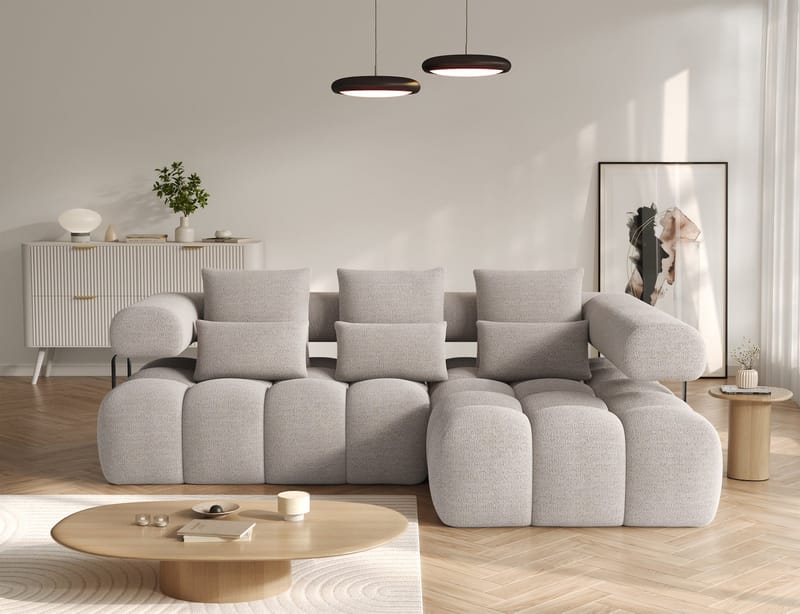 Levvi 3-seters boblete sovesofa med divan, høyre - Royal 18 - Møbler - Sofaer - Sovesofaer - Sovesofa divan