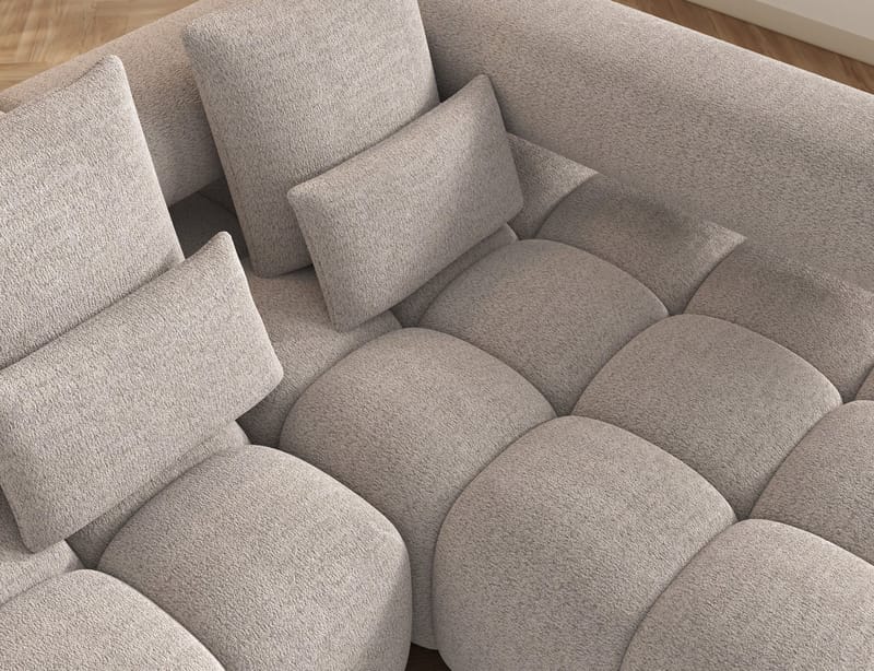 Levvi 3-seters boblete sovesofa med divan, høyre - Royal 18 - Møbler - Sofaer - Sovesofaer - Sovesofa divan