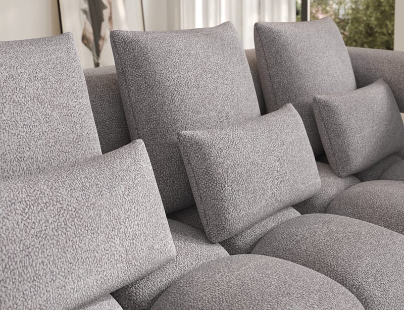 Levvi 3-seters boblete sovesofa med divan, høyre - Paolli 04 - Møbler - Sofaer - Sovesofaer - Sovesofa divan