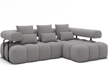 Levvi 3-seters boblete sovesofa med divan, høyre - Paolli 04 - Møbler - Sofaer - Sovesofaer - Sovesofa divan